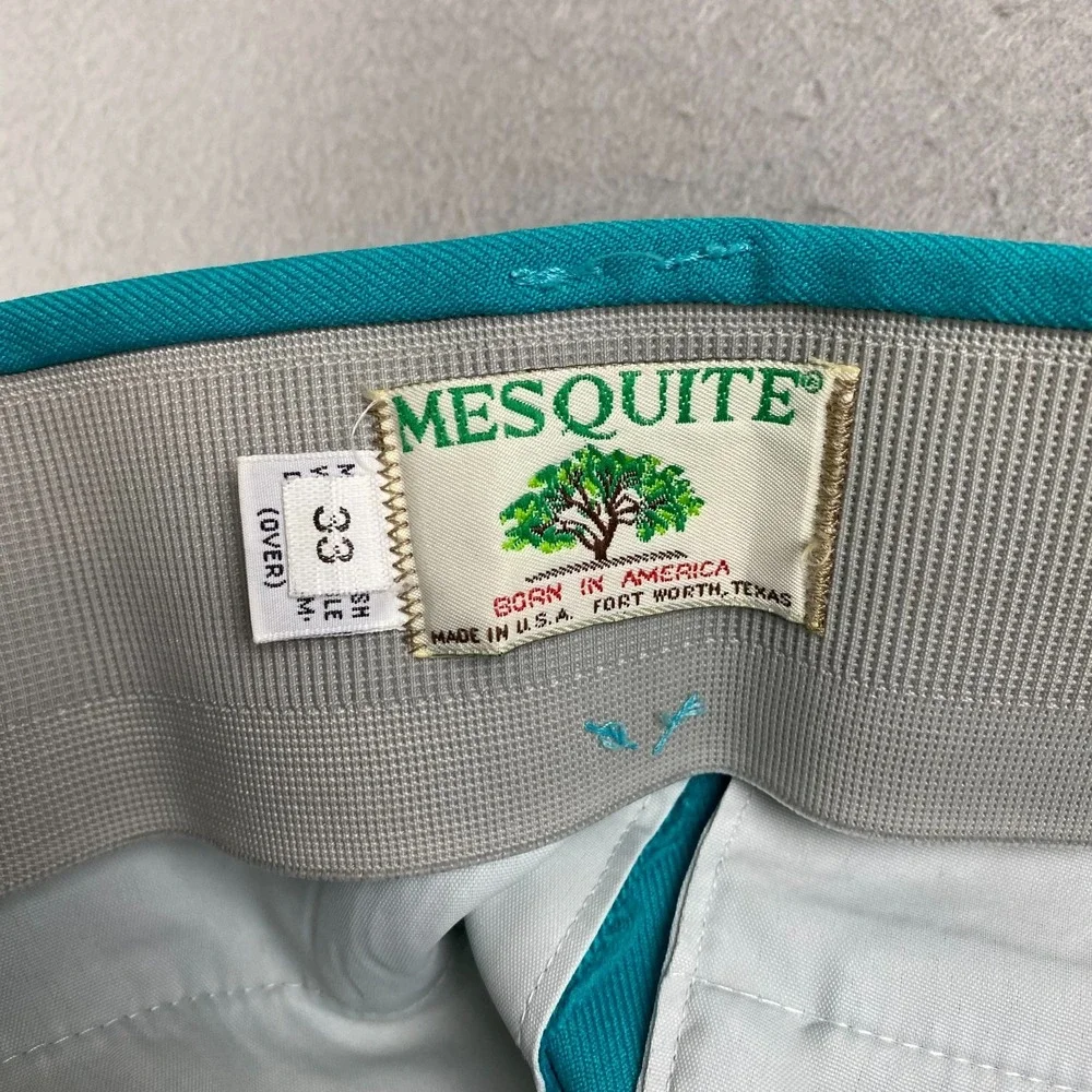 Vtg 70's MESQUITE NIVER Western Pants Mens 31x30 Teal Pearl Snap Flare Cowboy